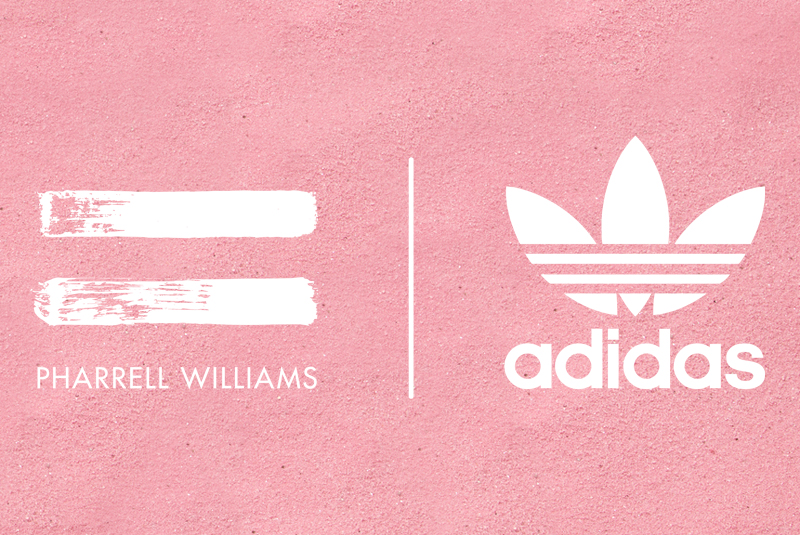 pharrell williams x adidas pink beach