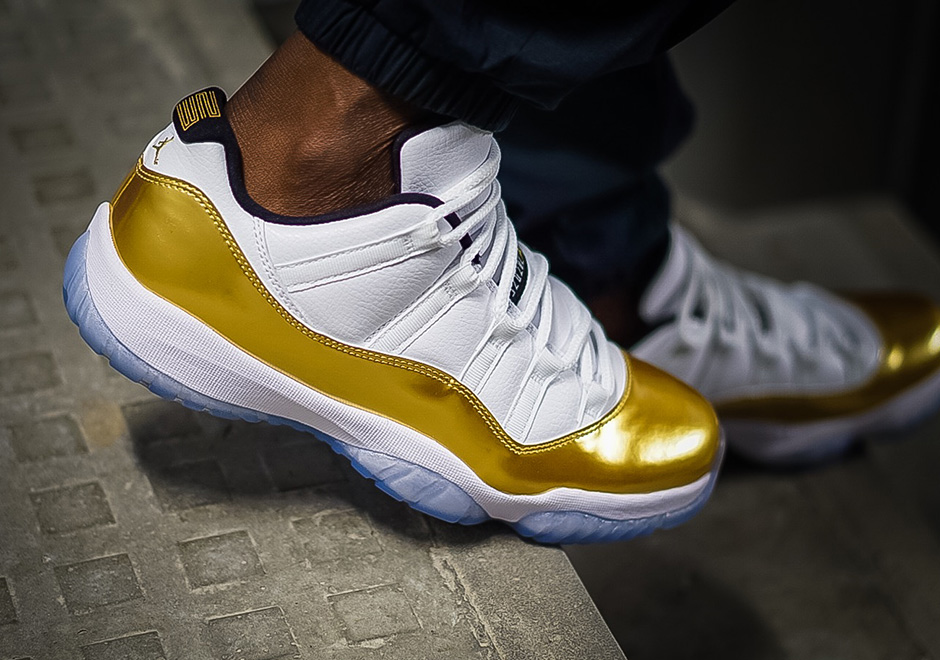 jordan 11 low on feet