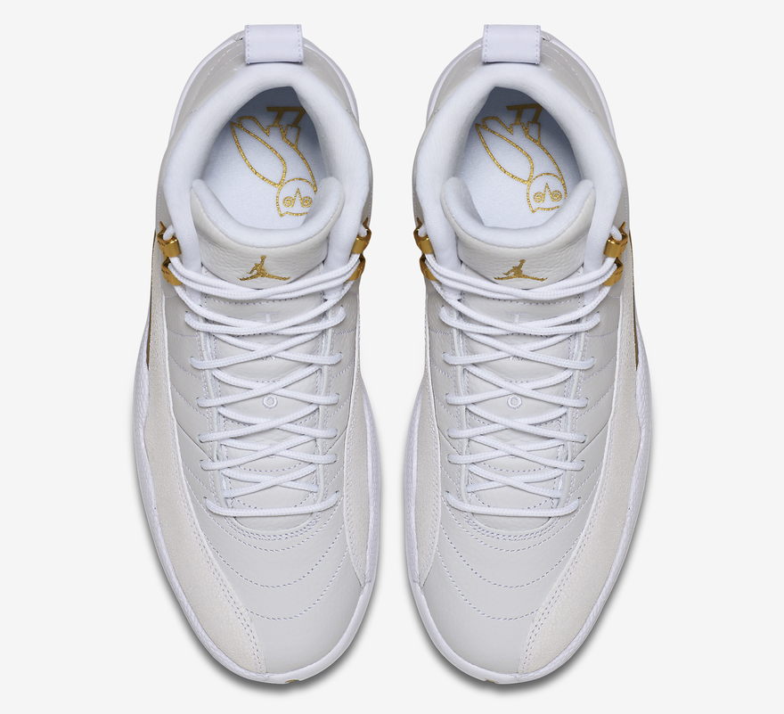 jordan 12 all white and gold