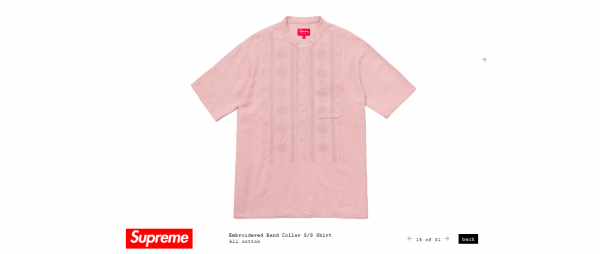Supreme Embroidered Band Collar S S Shirt