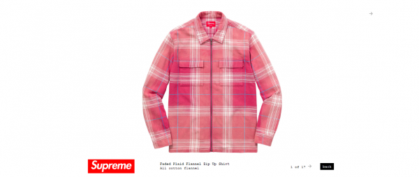 Supreme Faded Plaid Flannel Zip Up Shirt