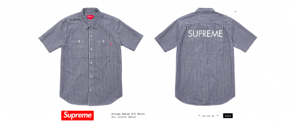 Supreme Stripe Denim S S Shirt