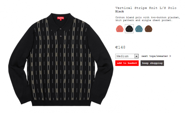 supreme Vertical Stripe Knit L/S Polo トップス ポロシャツ トップス