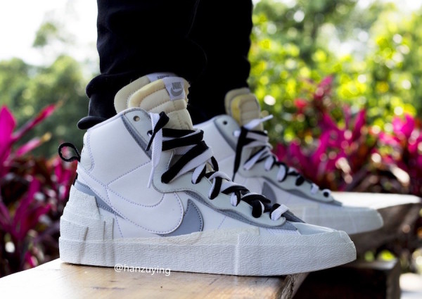 sacai blazer white grey